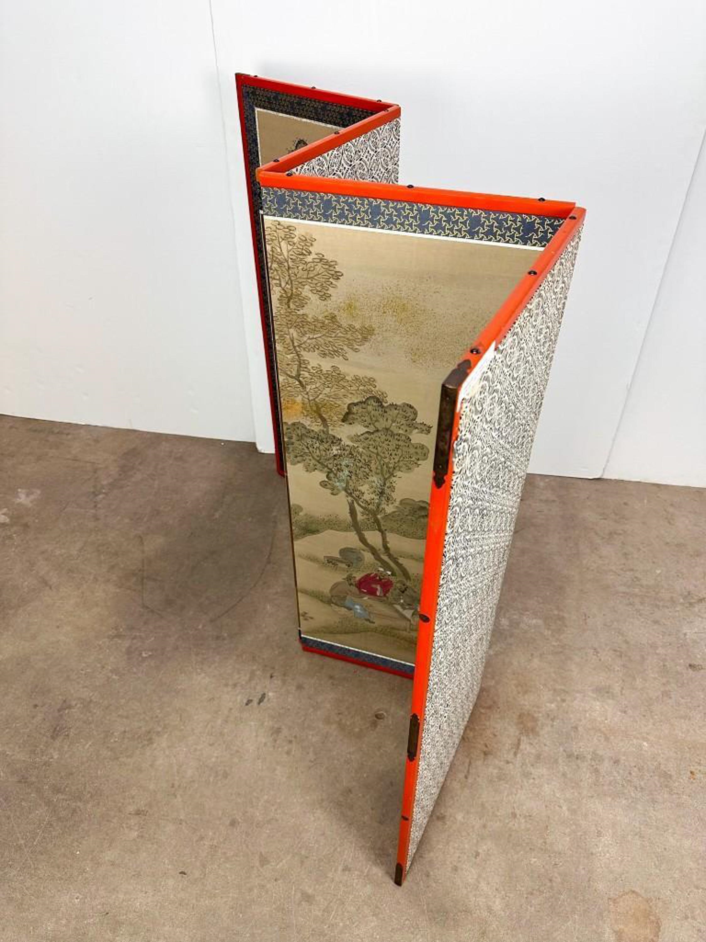 Chinese School | Four Panel Chinese Hand Painted Screens | MutualArt