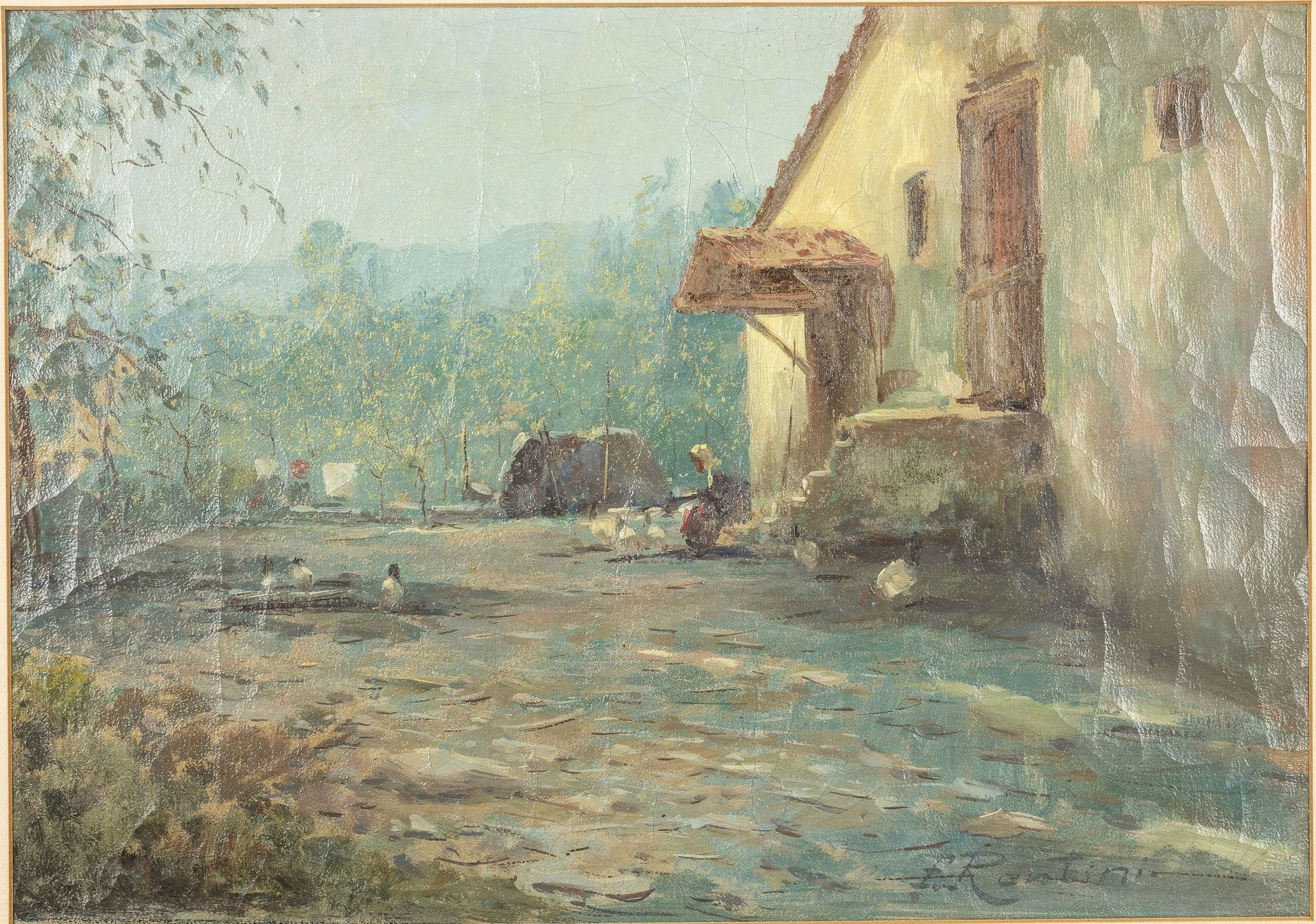 Ferruccio Rontini | Cottage with Animals and Figure | MutualArt