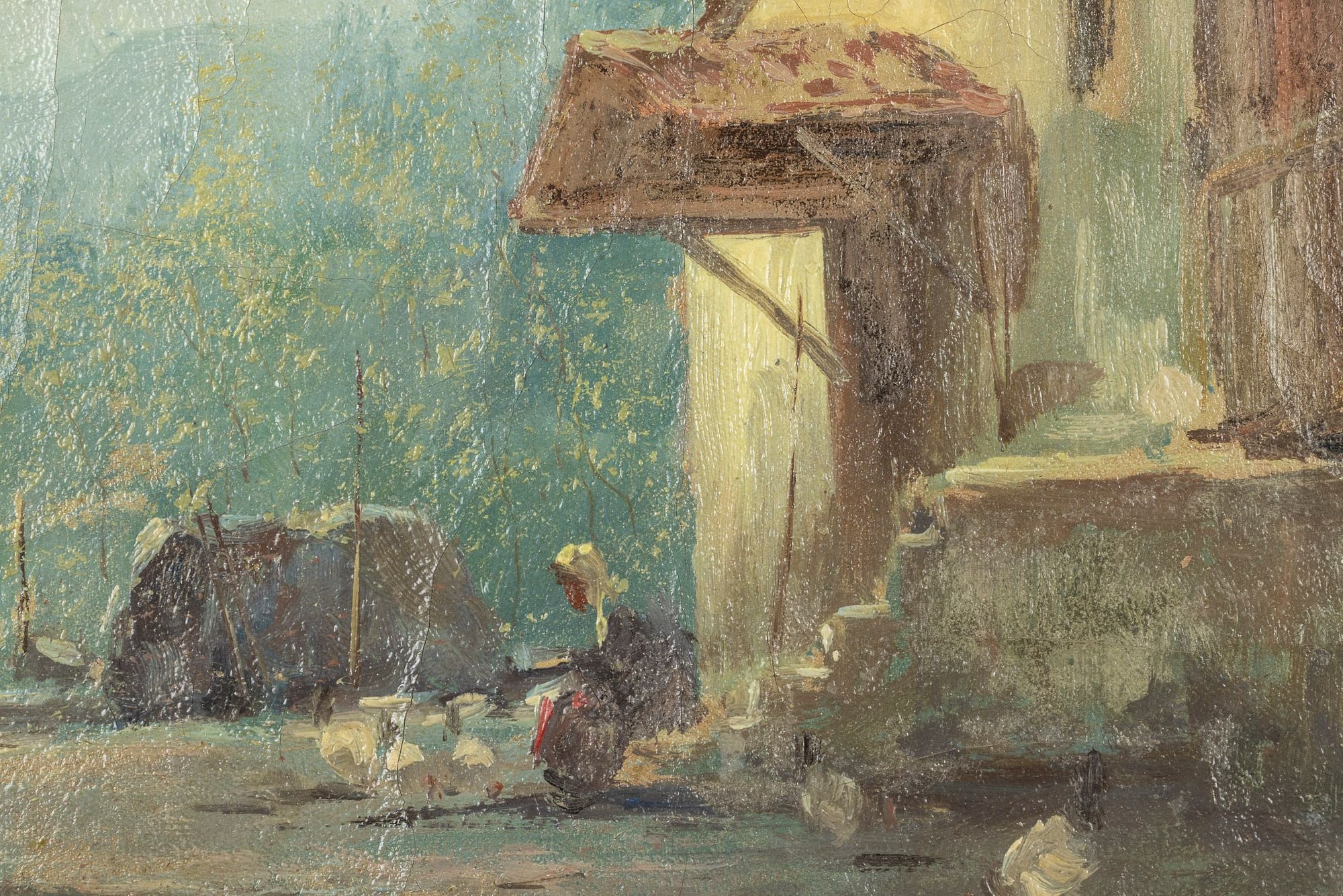 Ferruccio Rontini | Cottage with Animals and Figure | MutualArt