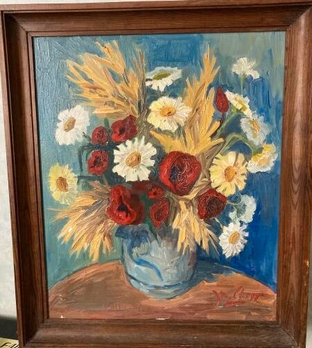 Artwork by Yves Cheir, Bunch of flowers., Made of Oil on canvas