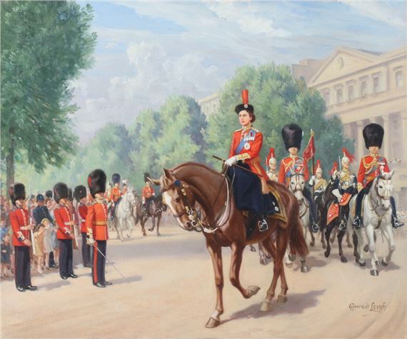 Trooping The Colour, The Royal Procession by Conrad Heighton Leigh