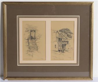 Two views of Sydney including 'In Trinity Lane and Old Sydney, Dawes Point - J.H. Gamble