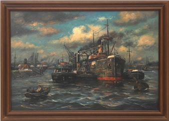 Een Rotterdams havengezicht - Arie Dubbeldam