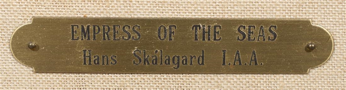 Artwork by Hans Skalagard, "Golden Sunset in the Trades/Empress of the Seas,", Made of oil on canvas