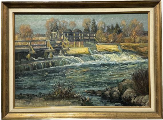 Das alte Dachauer Wehr by Richard Huber