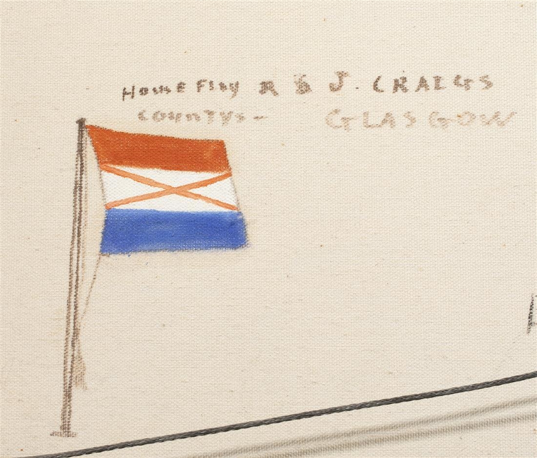 Artwork by Hans Skalagard, "British Four-Masted Full-Rigged Ship, County of Selkirk,", Made of oil on canvas