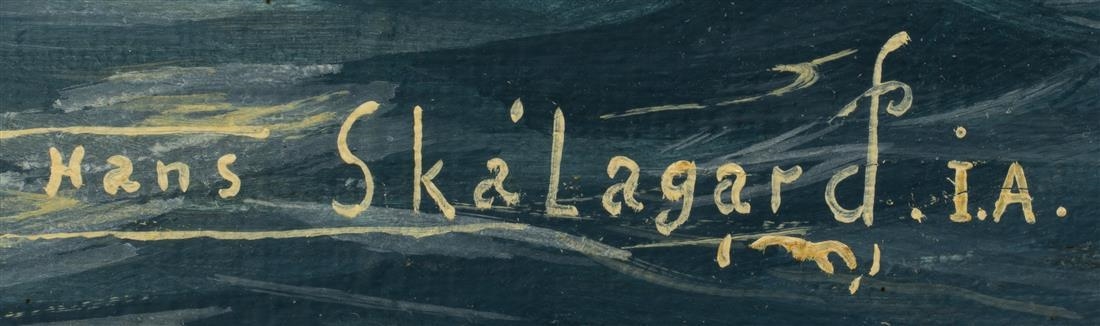 Artwork by Hans Skalagard, "Golden Sunset in the Trades/Empress of the Seas,", Made of oil on canvas