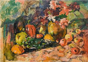 Still life with peppers and apples - Arno Stern