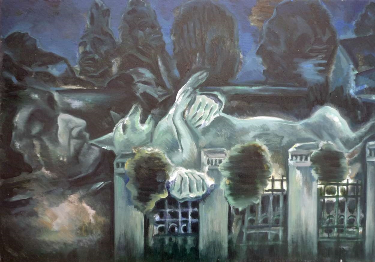 Artwork by Zoltán Katona, Esti séta, Made of oil on canvas