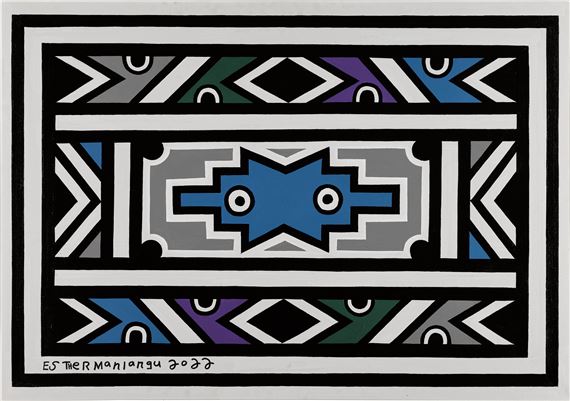 Ndebele Pattern by Esther Mahlangu, dated 2022