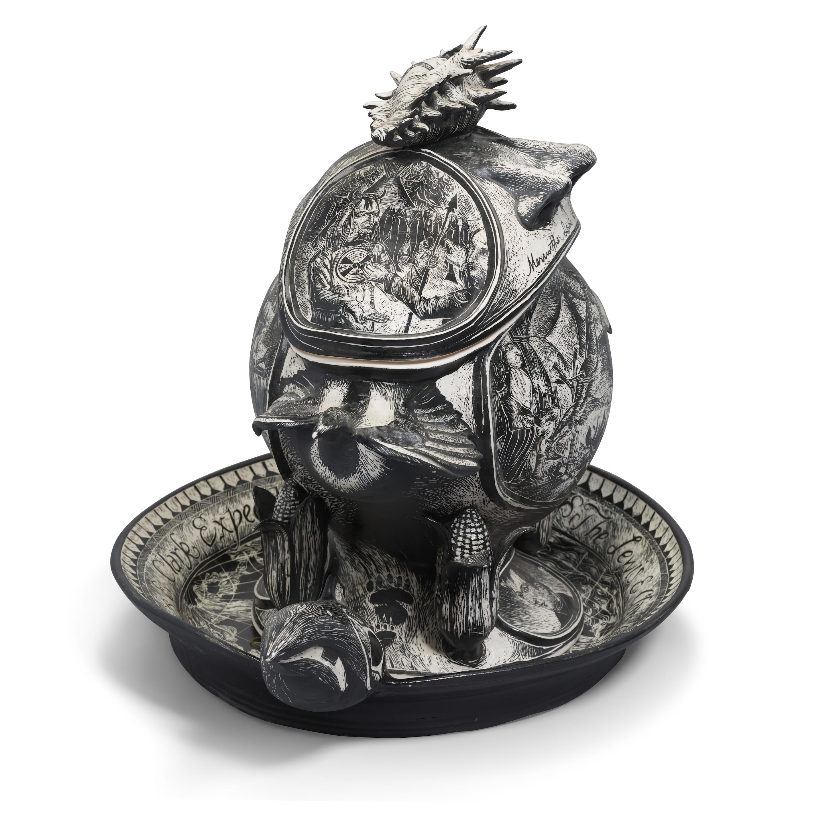 Artwork by David Regan, Lewis and Clark Tureen, Made of porcelain