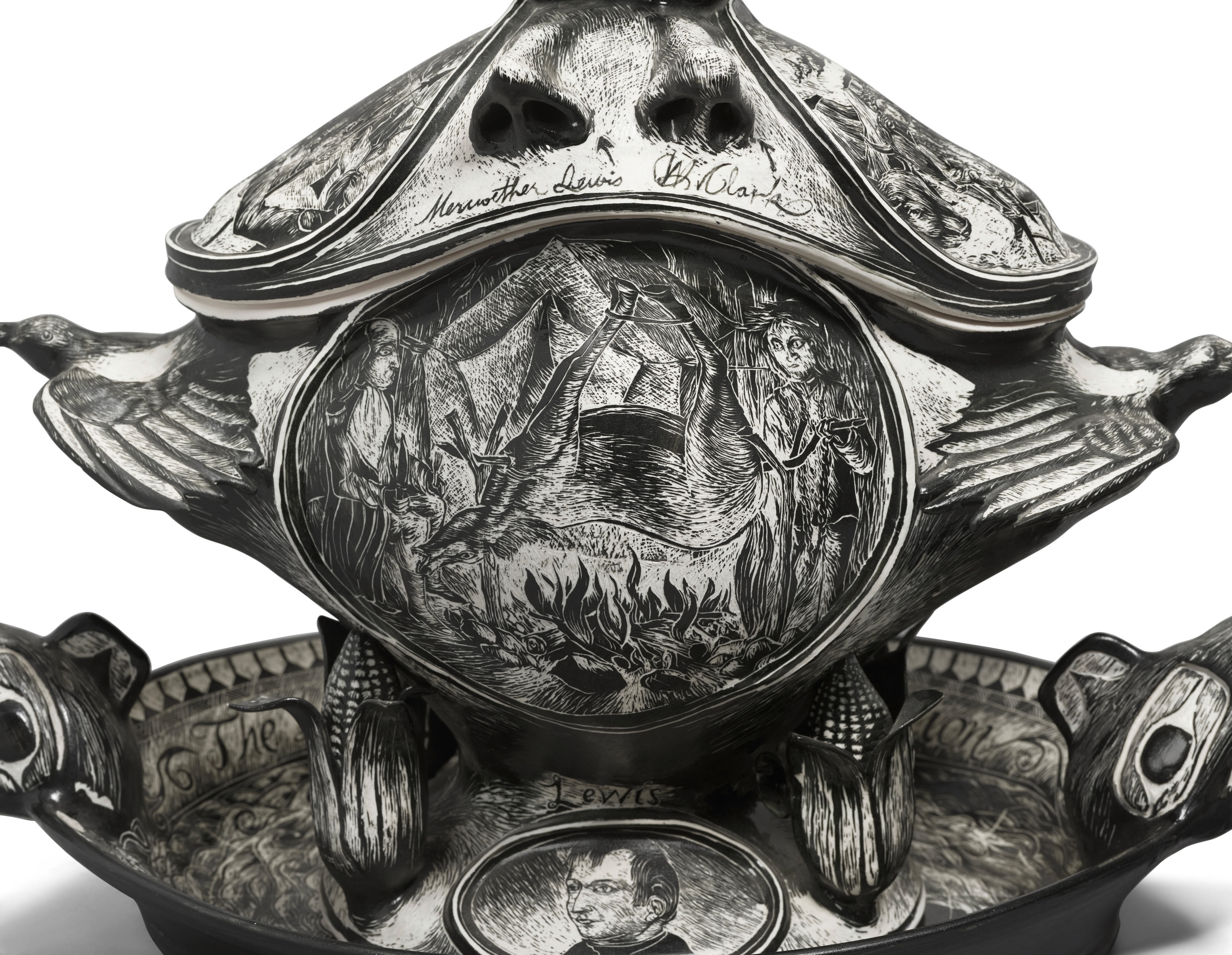 Artwork by David Regan, Lewis and Clark Tureen, Made of porcelain