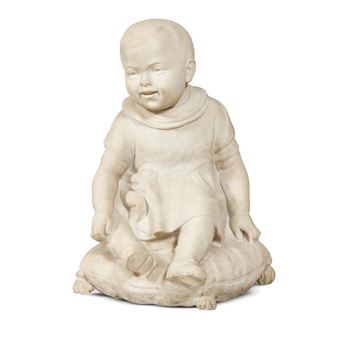 CHILD SITTING ON A PILLOW - Bruno Bendoni