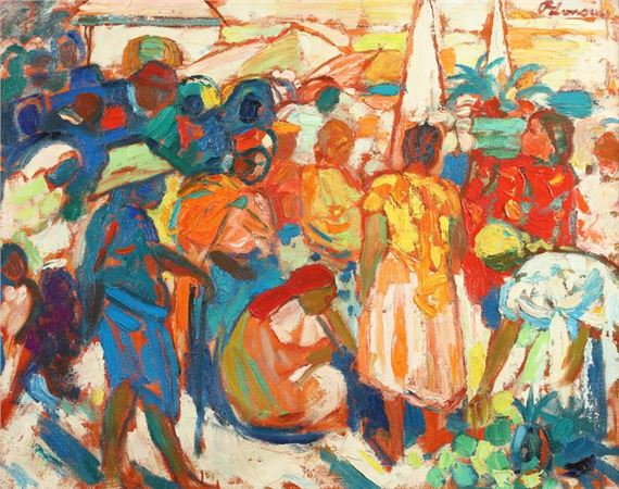 Roger Marcel Limouse | Market in Tananarive | MutualArt