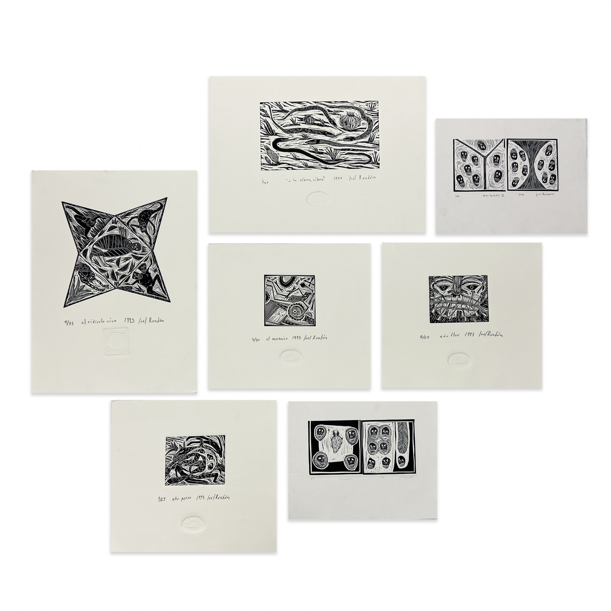 Joel Rendón | Woodcuts, Group of 6 (1991-94) | MutualArt