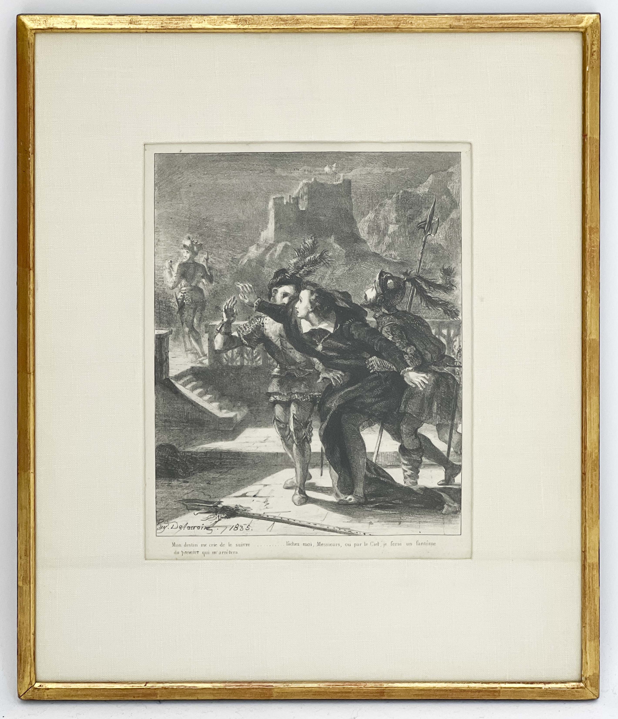 Eugène Delacroix | Hamlet and His Father's Ghost (1835) (1843) | MutualArt
