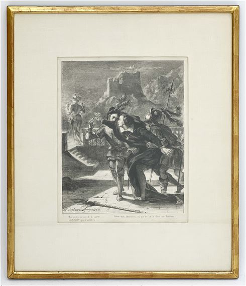 Eugène Delacroix | Hamlet and His Father's Ghost (1835) (1843) | MutualArt