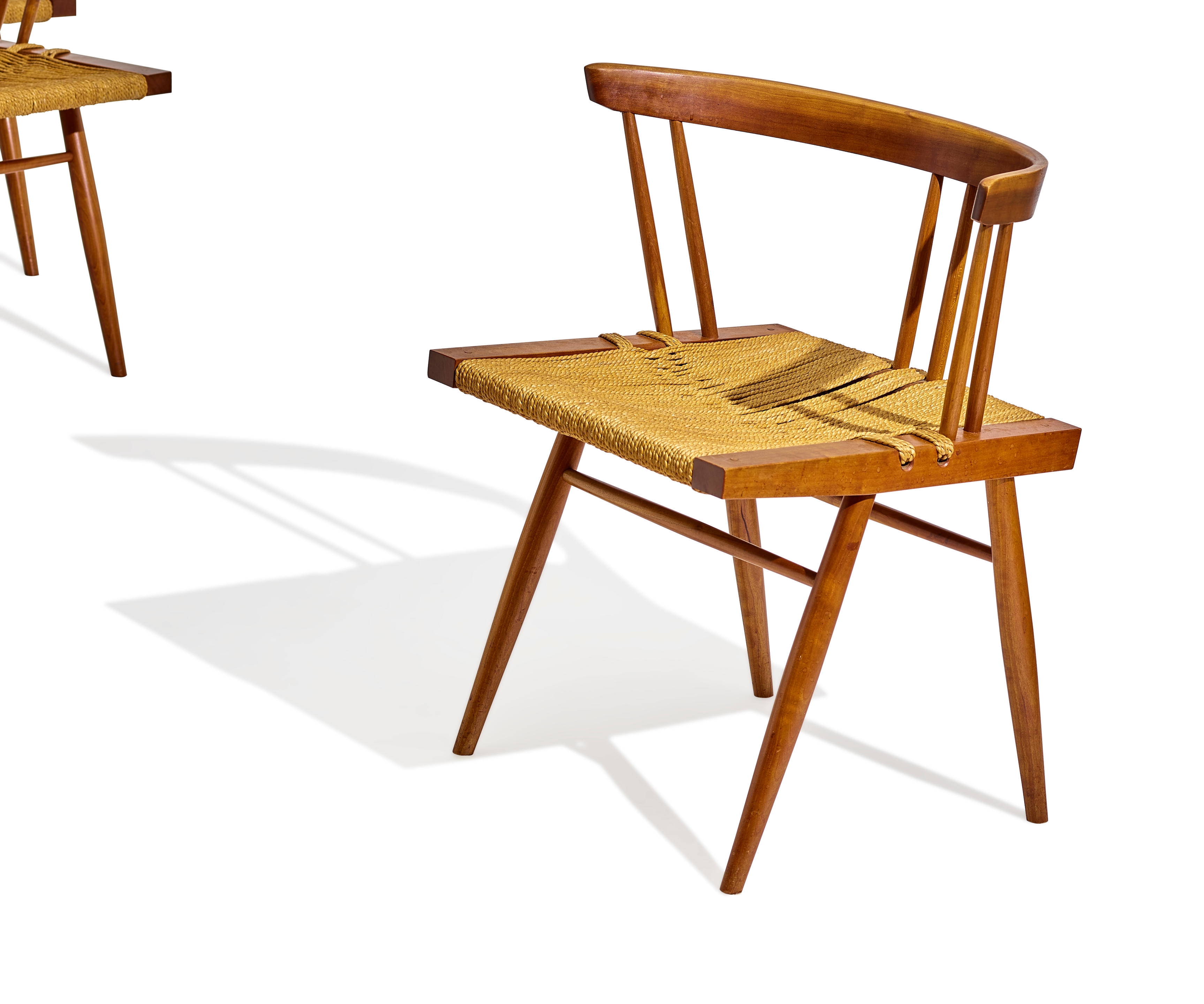 Nakashima Set of Six Grass Seated Chairs (1956) MutualArt