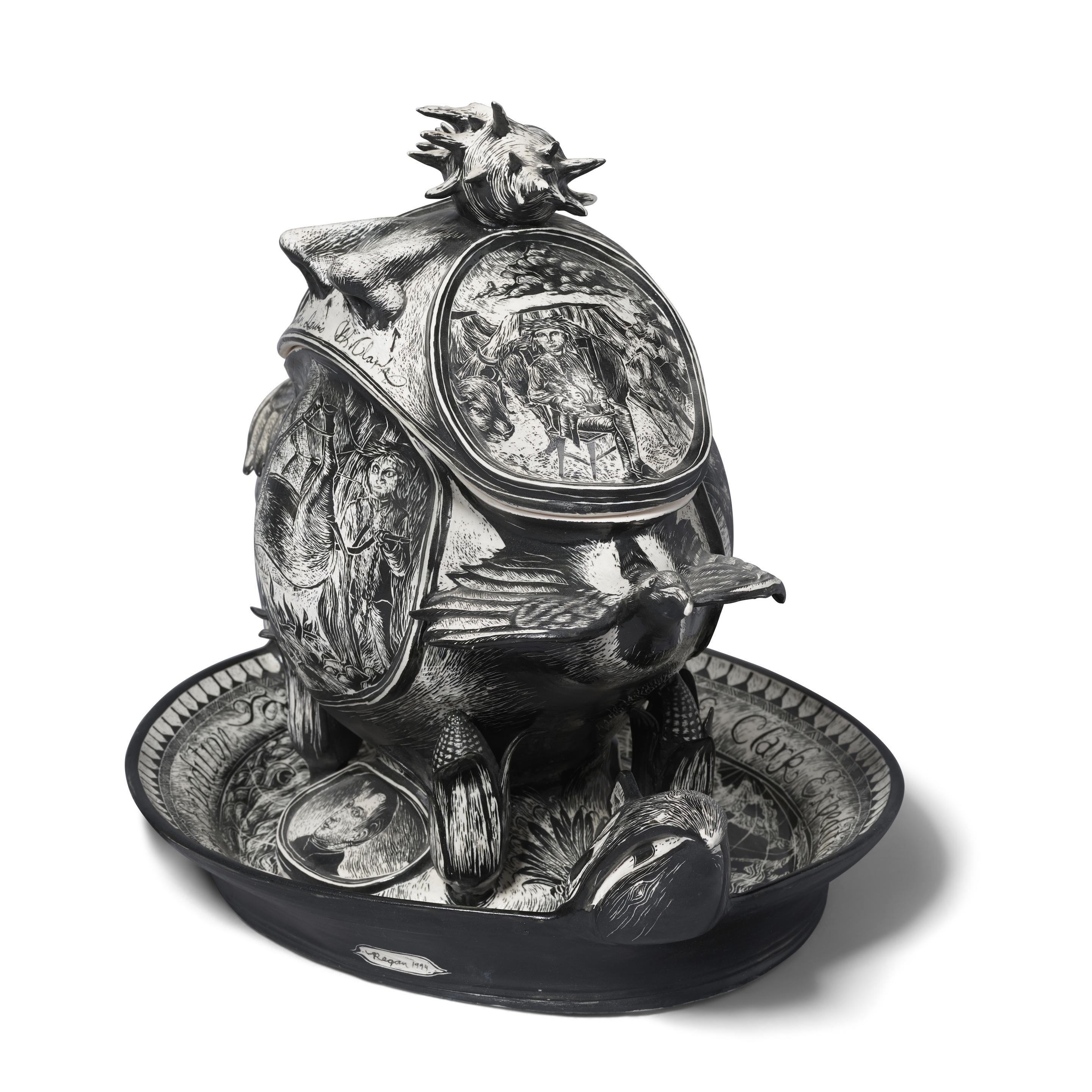 Artwork by David Regan, Lewis and Clark Tureen, Made of porcelain