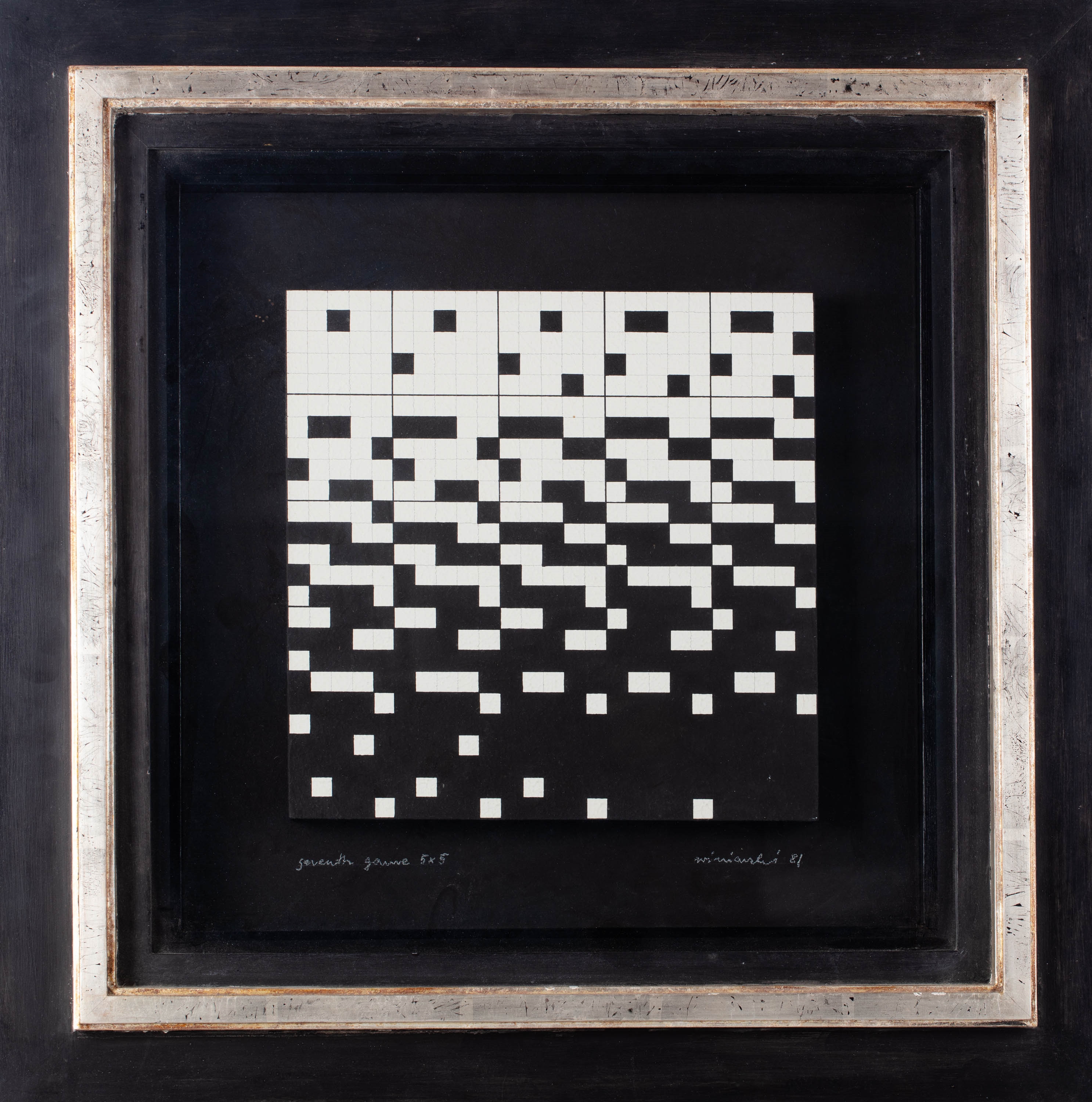 Artwork by Ryszard Winiarski, Seventh Game 5x5, 1981, Made of acrylic, board