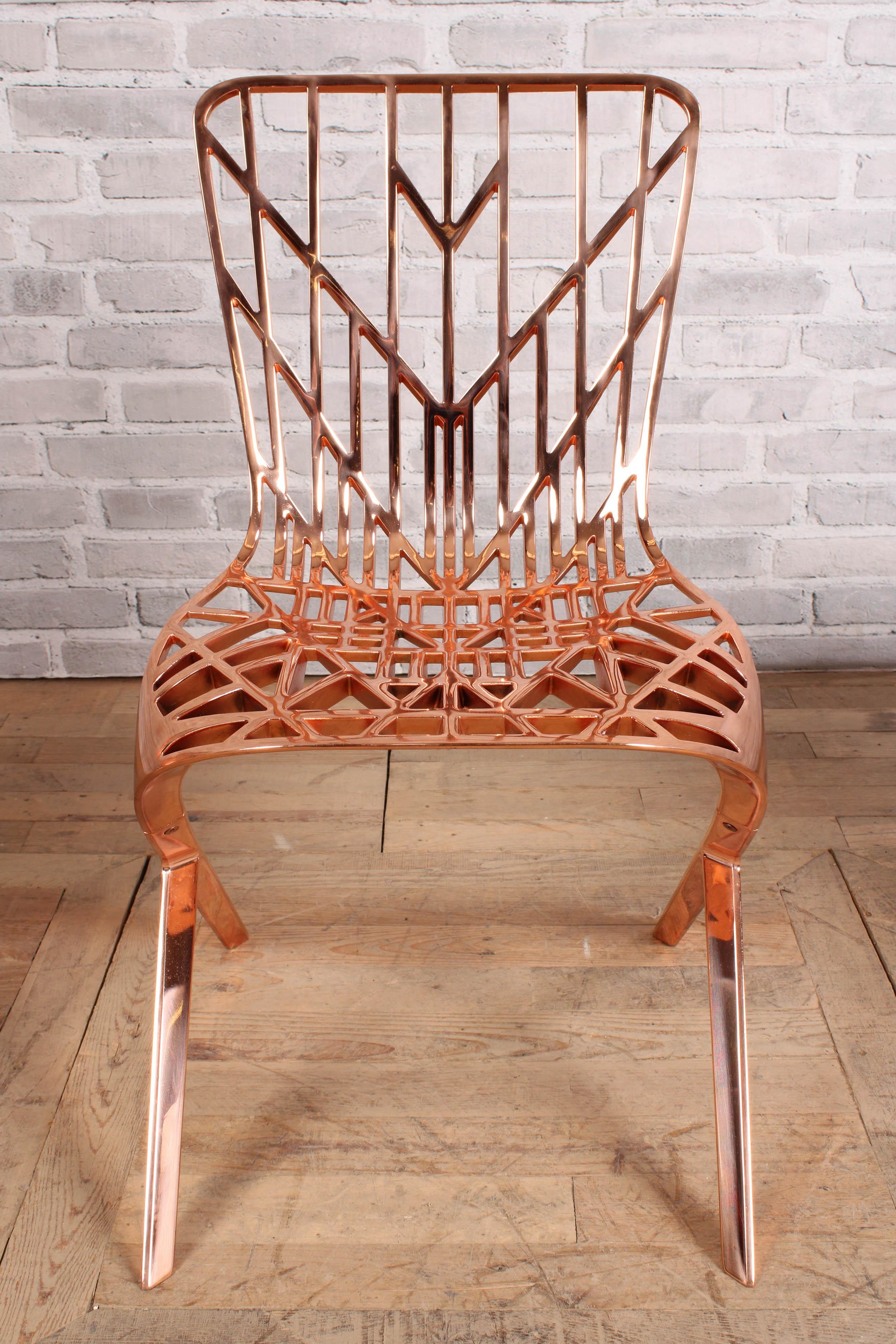 David Adjaye | 4 KNOLL STUDIO COPPER SKELETON CHAIRS | MutualArt