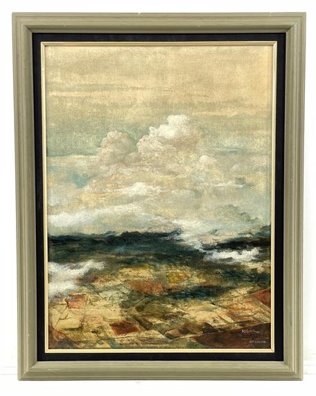 Eric Sloane (1905 - 1985) "Over Cimarron" (Autumn Cumulo-Nimbus 4500 Feet) Oil on Board by Eric Sloane, 1939