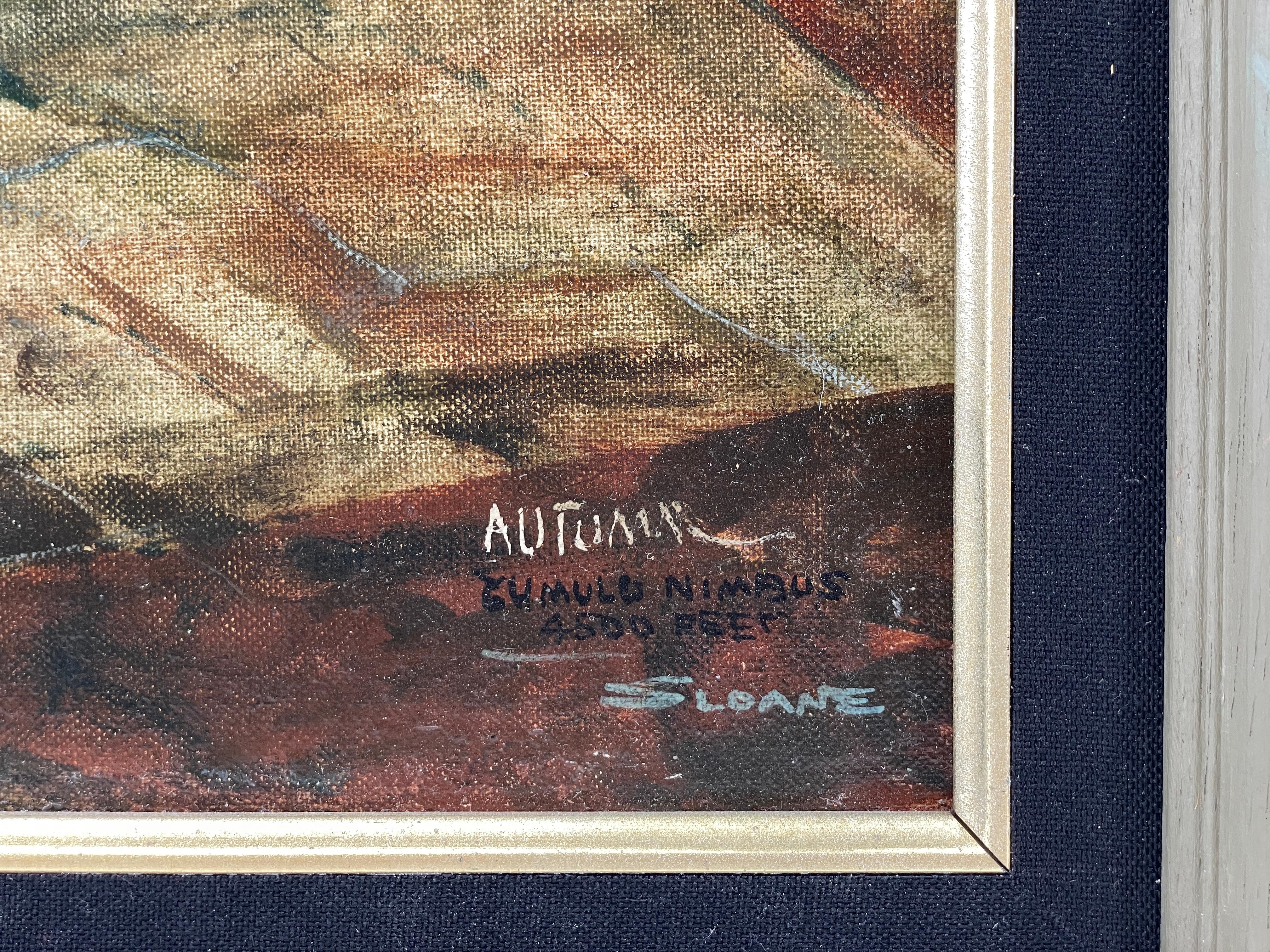 Artwork by Eric Sloane, Eric Sloane (1905 - 1985) "Over Cimarron" (Autumn Cumulo-Nimbus 4500 Feet) Oil on Board, Made of Oil on Board