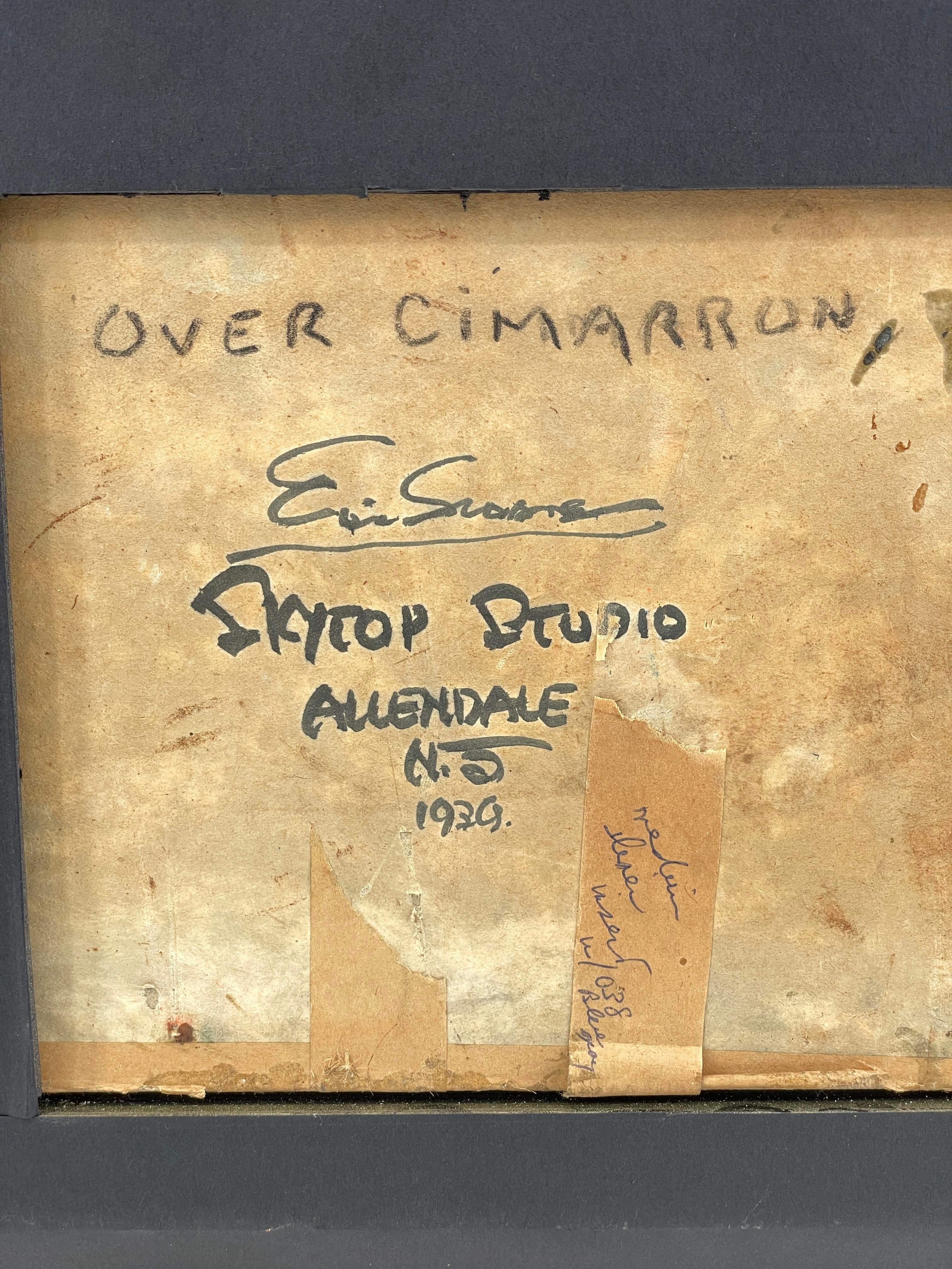 Artwork by Eric Sloane, Eric Sloane (1905 - 1985) "Over Cimarron" (Autumn Cumulo-Nimbus 4500 Feet) Oil on Board, Made of Oil on Board