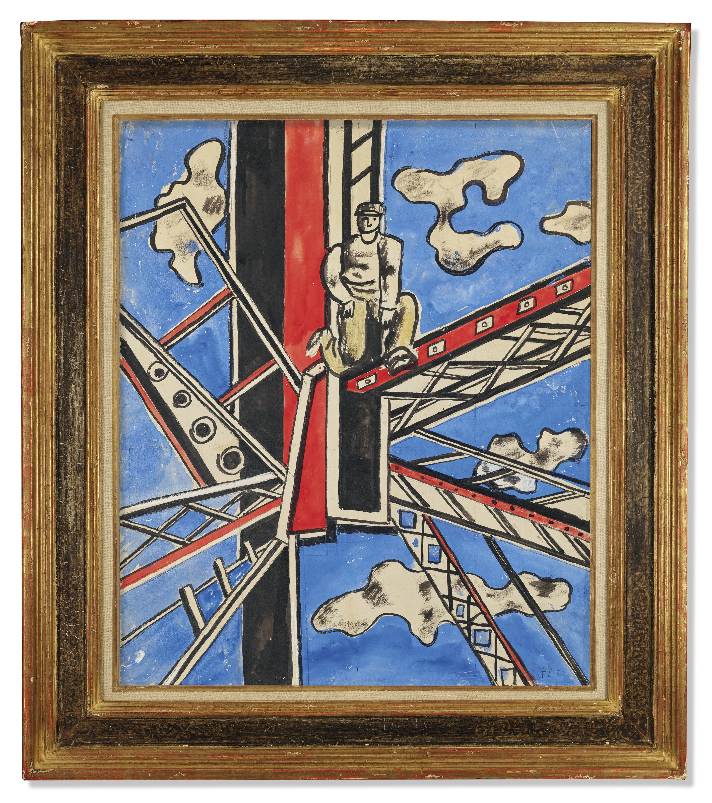 Artwork by Fernand Léger, Étude pour "Les Constructeurs", Made of gouache, brush and India ink and traces of pencil on paper