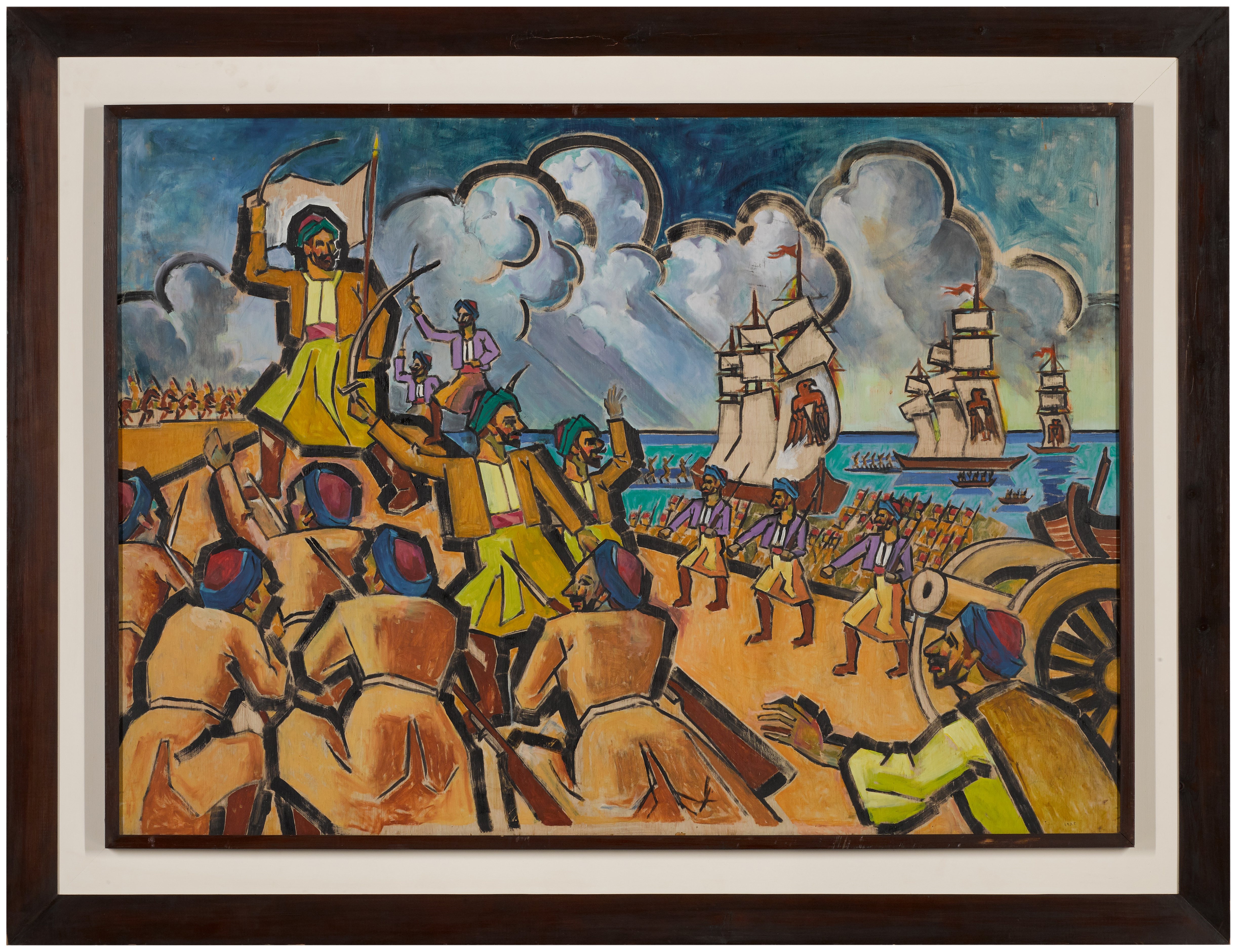 Artwork by Mahmoud Afifi, Tarek Ebn Zeyad, Made of oil on board