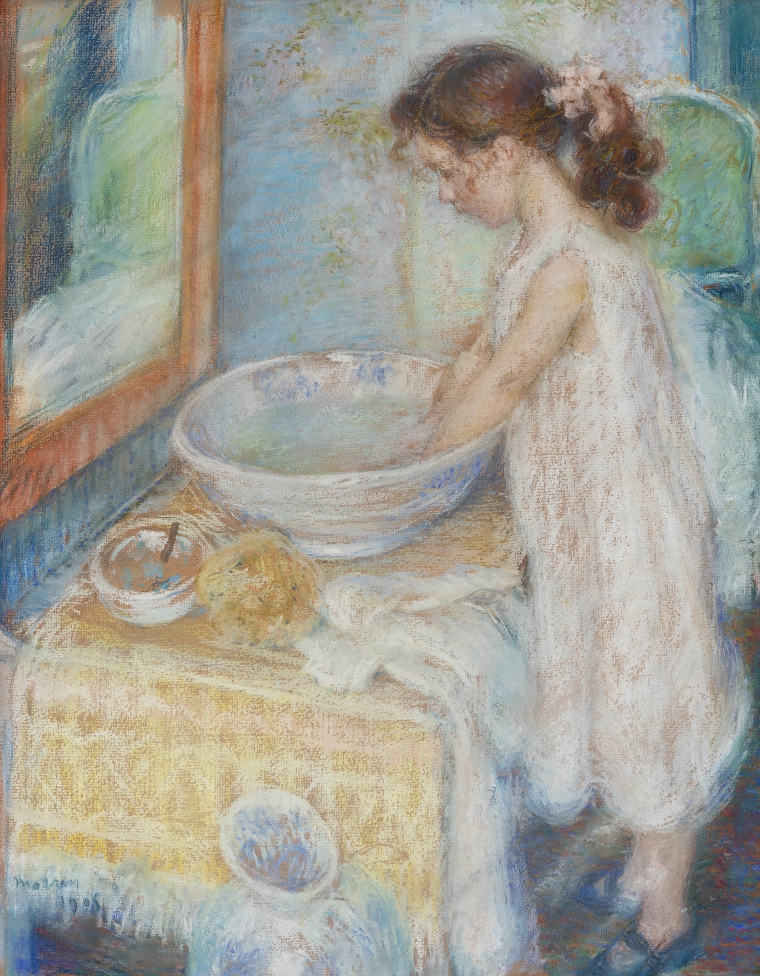 George Morren | Jeune fille à la toilette (1905) | MutualArt