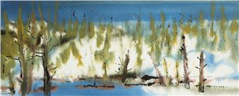 Untitled - Blue Landscape - Talis Kikauka
