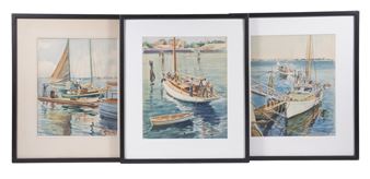 Views of Yachts in Harbor - Pierre Fortier