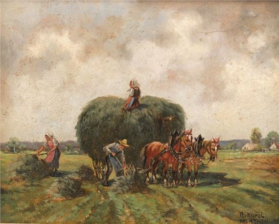 Bauern bei der Heuernte by Karl Rohrhirsch