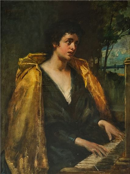 Heilige Cäcilia an der Orgel by Hermann Emil Pohle