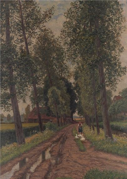 Bäuerin auf einem Feldweg by Wilhelm Degode, (19)18