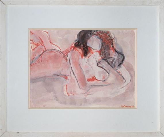 Nu rouge by Jacques Poncet, 1965