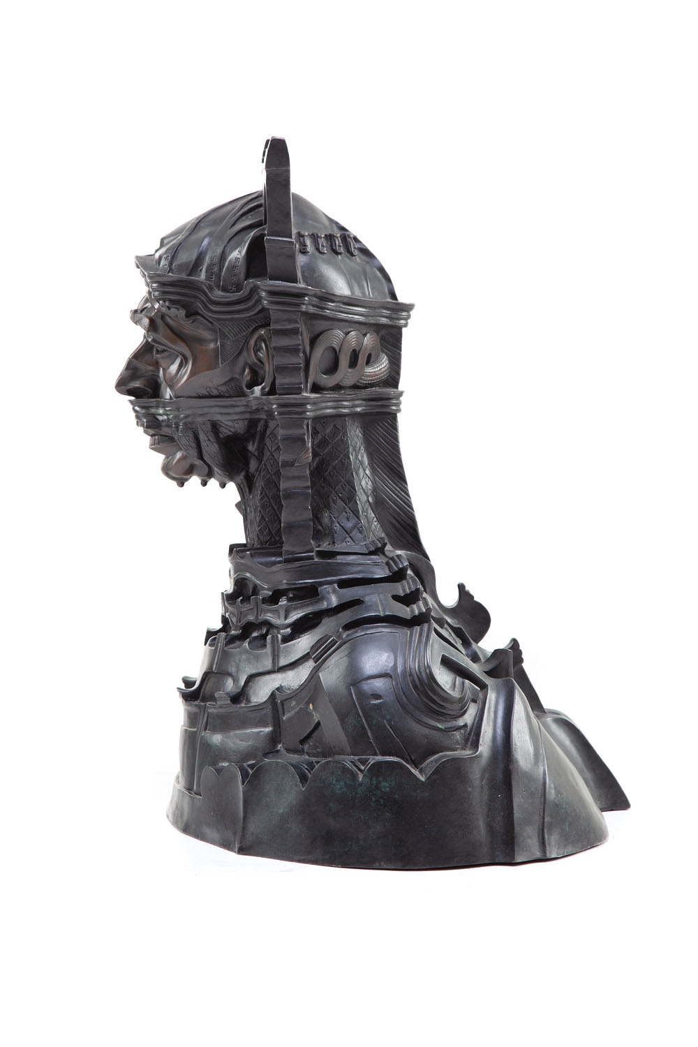 Artwork by Stanislaw Szukalski, Bust of the general Tadeusz Bor-Komorowski, Made of patinated bronze