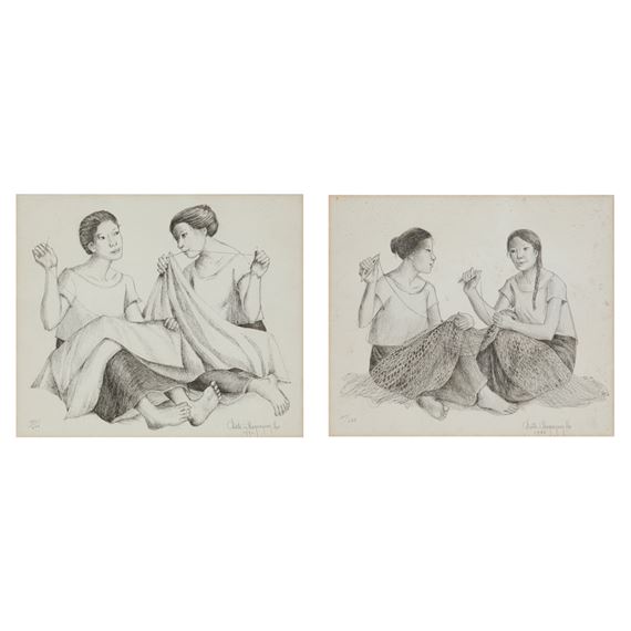 a.) Two Women
b.) Two Women by Anita Magsaysay-Ho, dated 1990