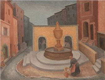 St Paul de Vence, Place de la Fontaine - Elsie Barling