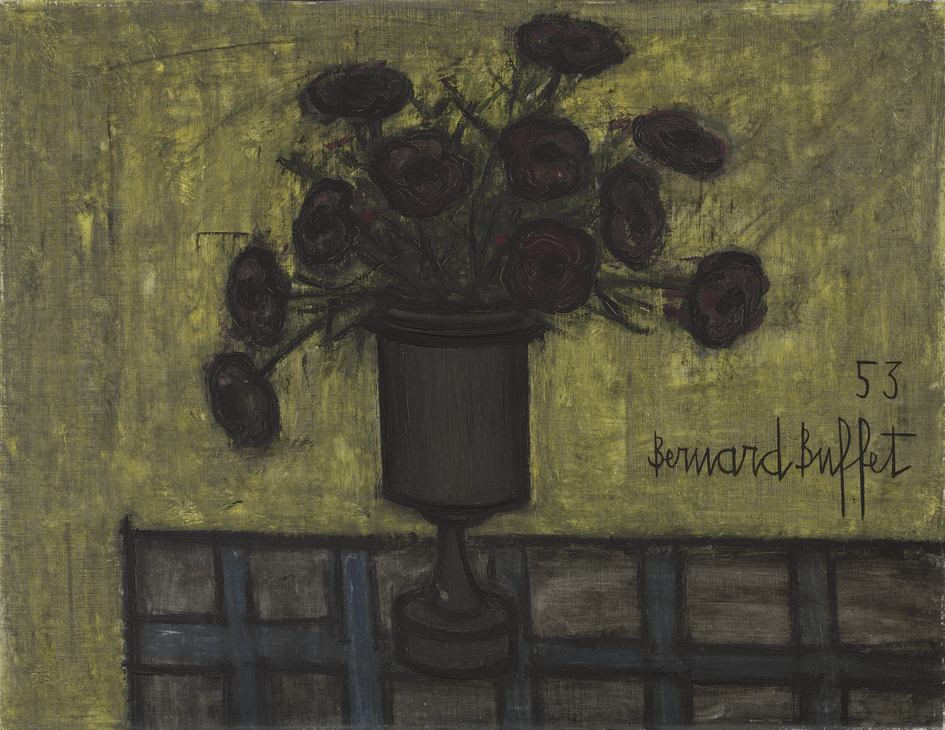 ベルナール・ビュフェ、TROIS JACINTHES DANS UN VASE