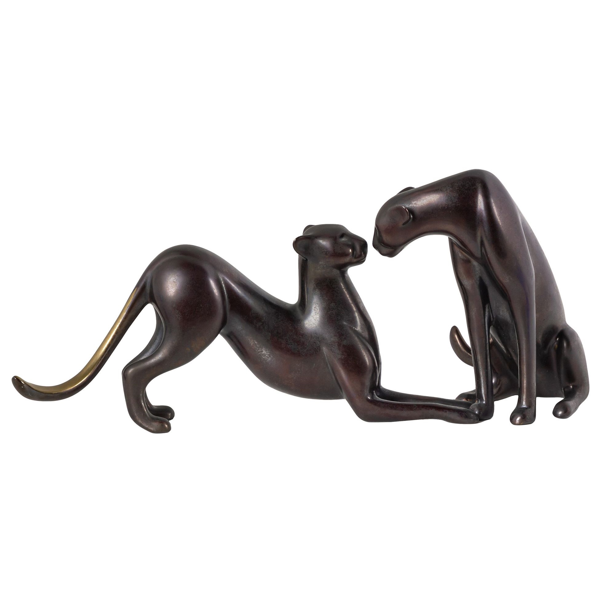 Loet Vanderveen Bronze Art Sculpture Running Cheetah Figurine