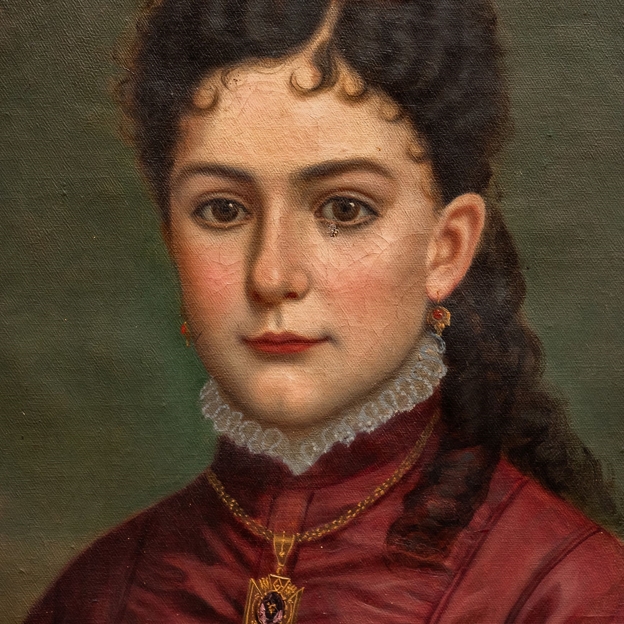 Artwork by Louis Olezerne Lussier, Portrait of Miss Holburton, Made of portrait