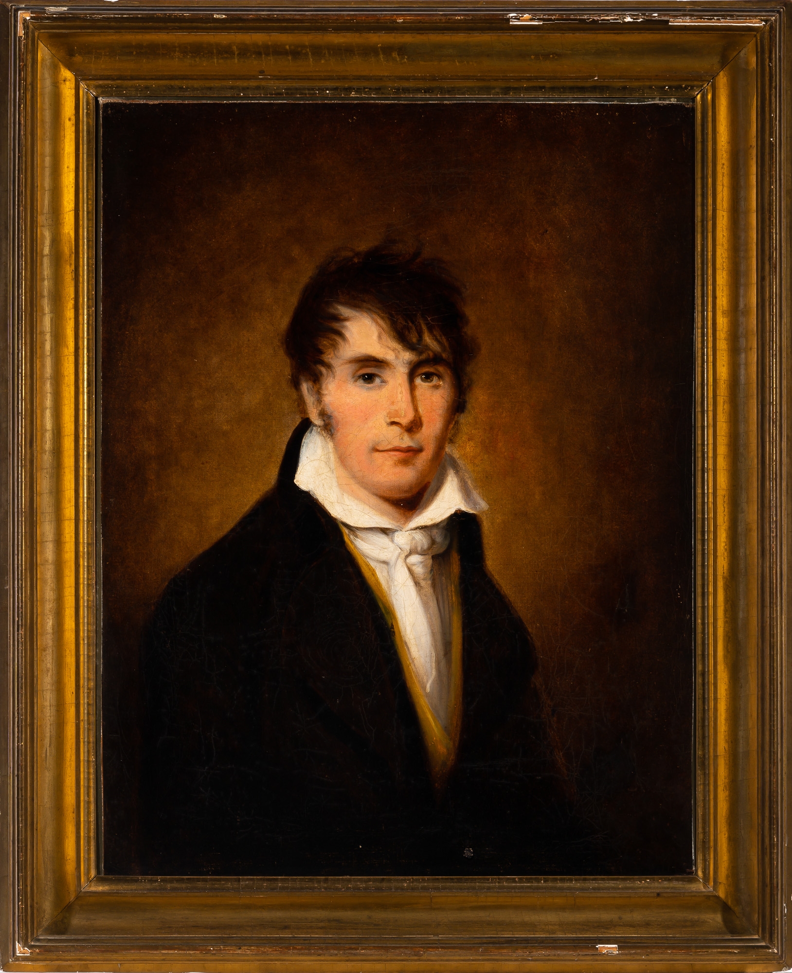 Artwork by English School, 19th Century, Portrait of a Young Man, Made of Oil on canvas