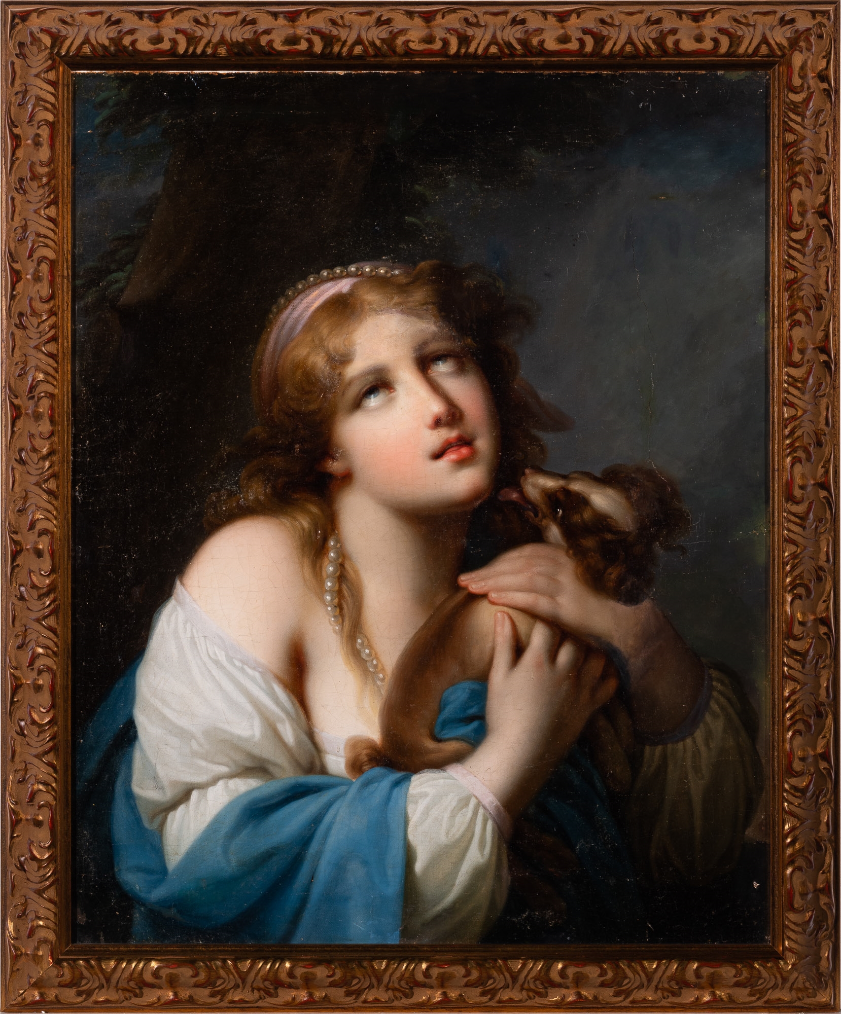 Jean Baptiste A Girl with Her Dog MutualArt
