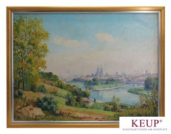 ''Stadtansicht Regensburg - Rückseite Stehender Akt'' - Richard Grieb