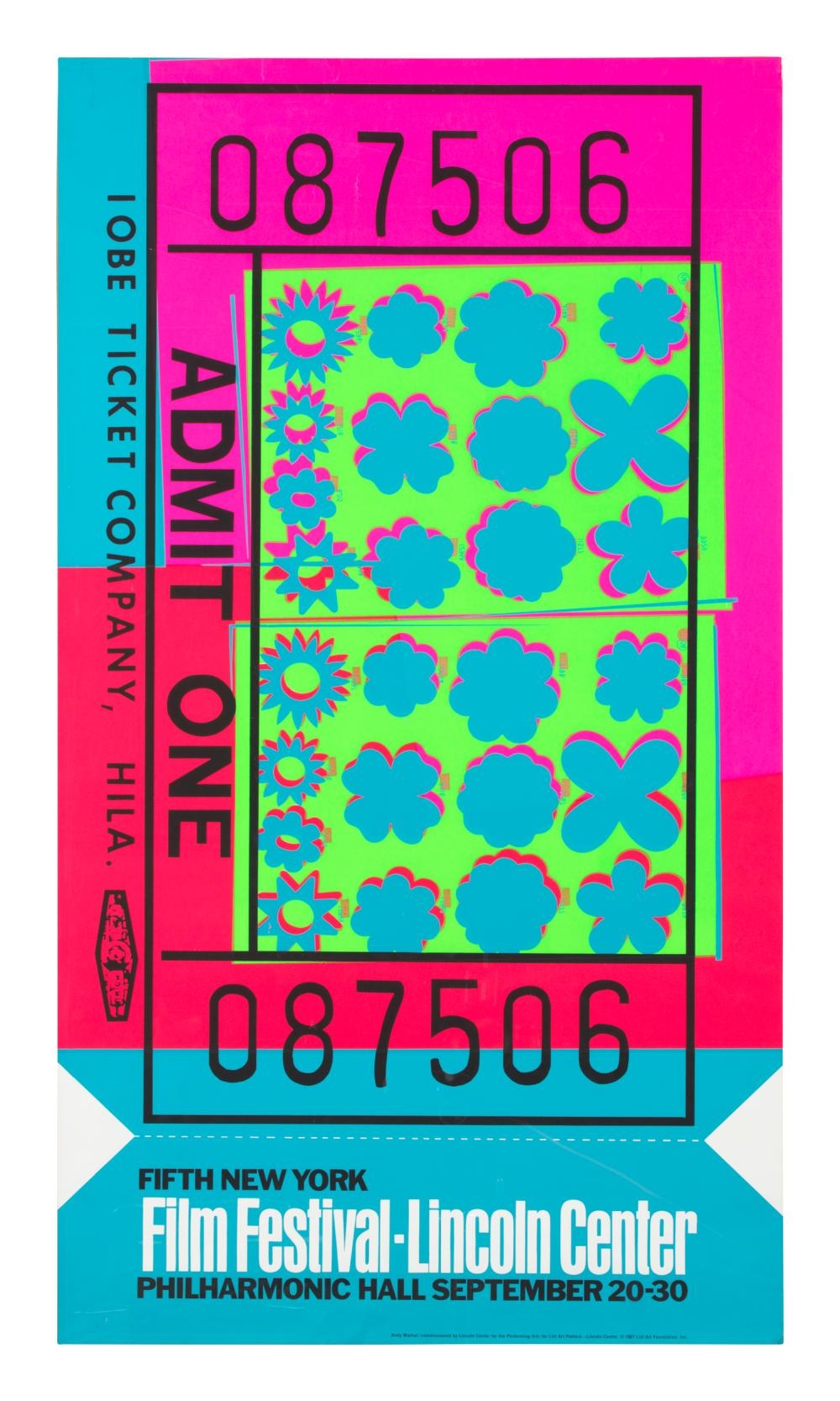 Andy Warhol | Lincoln Center Ticket (1967) | MutualArt