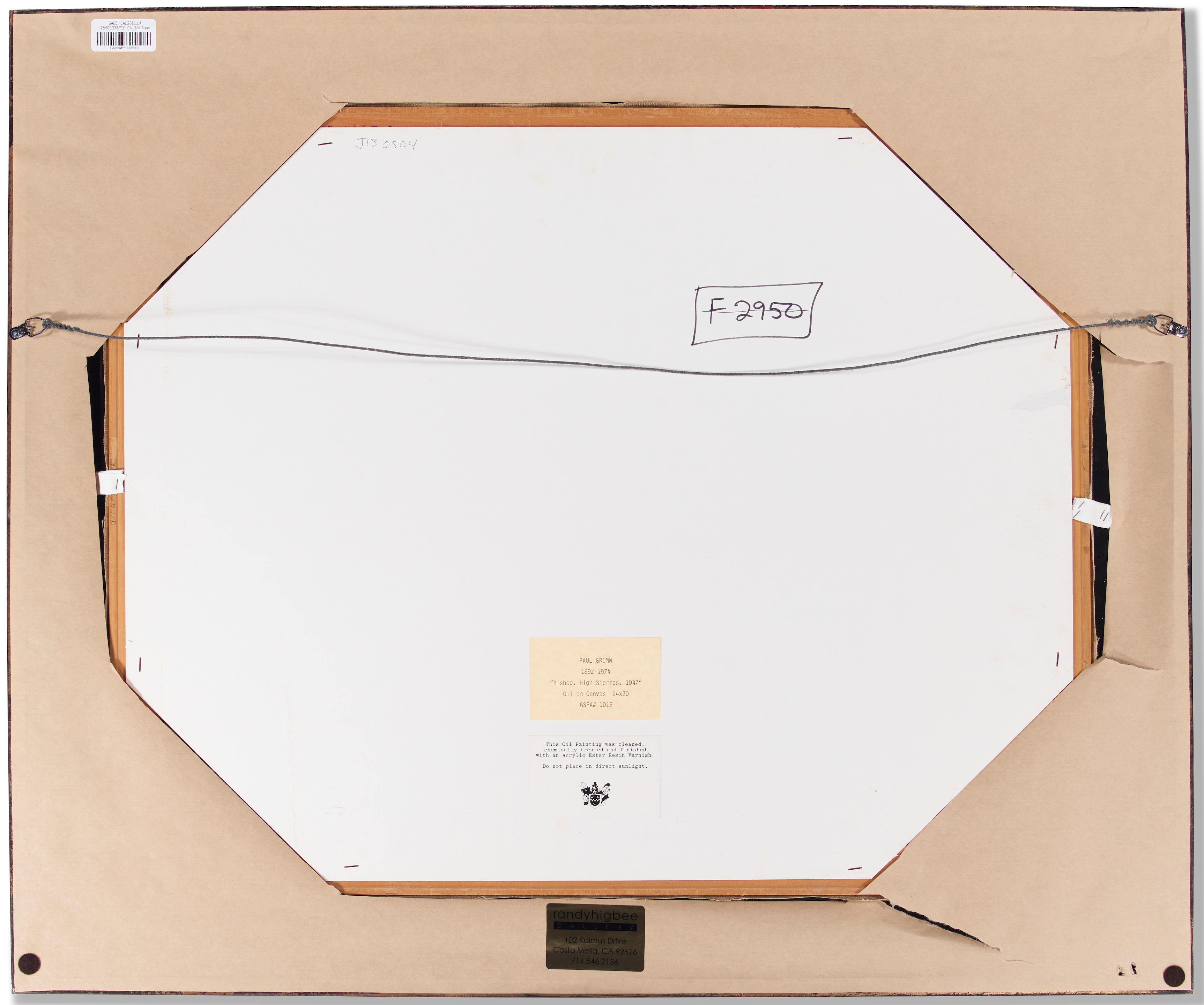 Artwork by Paul Grimm, Bishop, High Sierras, Made of oil on canvas