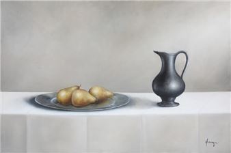 Stil life with pears and a pitcher - Mathilde Fenger