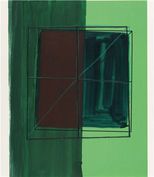 Übermalung mit Rot by Günter Tuzina, 1989